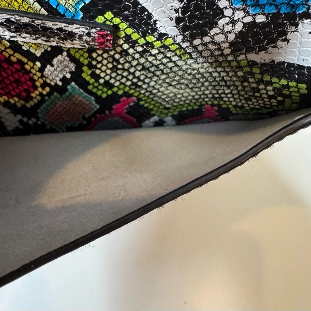 Ahdorned Mini Vegan Leather Messenger Crossbody Bag Multi Reptile Pattern - Picture 9 of 11